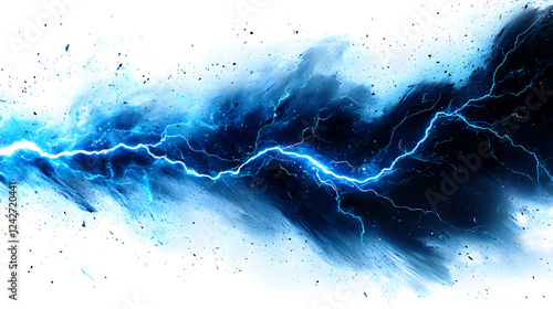 bright blue lightning, transparent background, PNG files