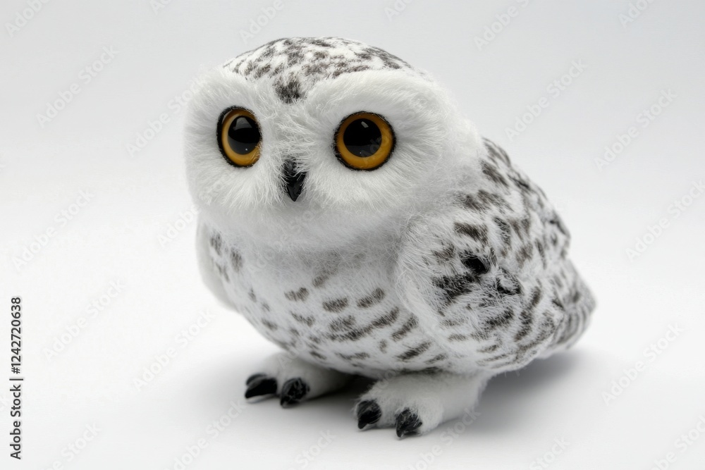 Fototapeta premium Snowy Owl Plush Toy - Adorable Wildlife