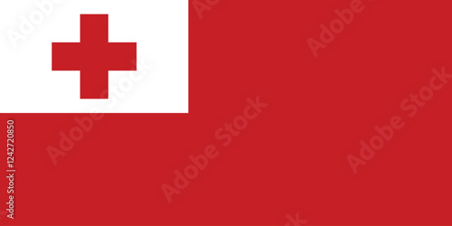 Tonga flag official colors and proportion digital vector illustration. photo