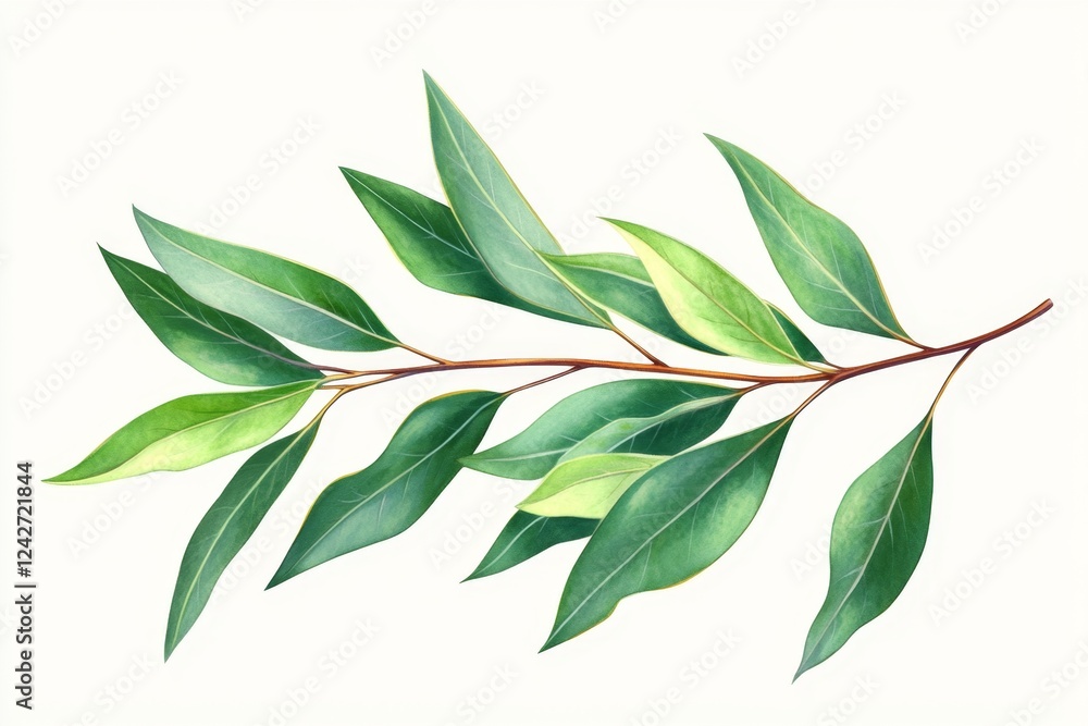 Delicate Watercolor Botanical Branch Delicate Watercolor Botanical Branch