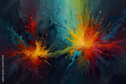 Wallpaper Mural Abstract textured oil painting Generative AI Torontodigital.ca