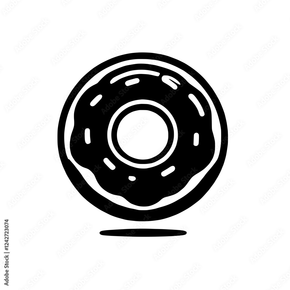 Donut Icon: A simple yet delightful icon depicting a donut with a sprinkle of sugar. Perfect for bakery menus, food blogs, and branding. Donut Icon: A simple yet delightful icon depicting a donut with a sprinkle of sugar. Perfect for bakery menus, food blogs, and branding.