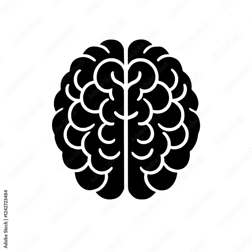 Brainpower: A bold and simple black silhouette of the human brain, representing intelligence, knowledge, and the power of thought. Brainpower: A bold and simple black silhouette of the human brain, representing intelligence, knowledge, and the power of thought.