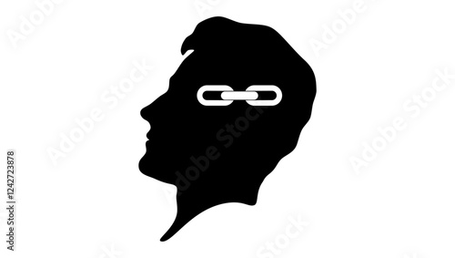 willpower symbol, black isolated silhouette