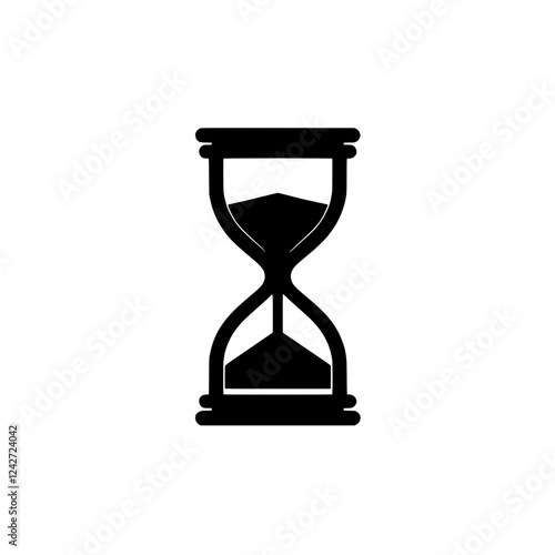 Hourglass Icon: A simple yet powerful icon depicting an hourglass with sand flowing, symbolizing time, deadline, patience, and the fleeting nature of life. 