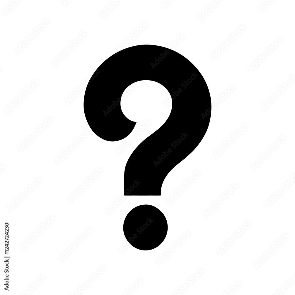 Black question mark silhouette vector icon sign symbol illustration design. Black question mark silhouette vector icon sign symbol illustration design.