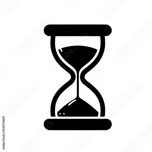 Time Flies:  A simple yet powerful vector illustration of a classic hourglass, symbolizing the passage of time, the fleeting nature of moments, and the importance of making the most of every second.