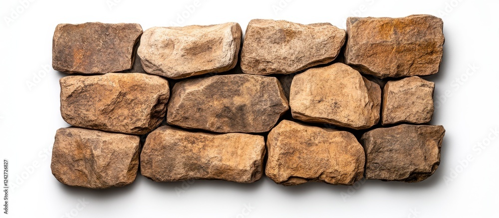 Rustic Tan and Brown Stone Wall Section Rustic Tan and Brown Stone Wall Section