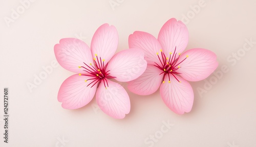 Delicate Pink Cherry Blossoms on Textured Background