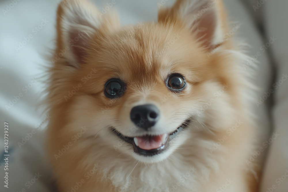 Fototapeta premium Cute dog photo, pet dog close-up 