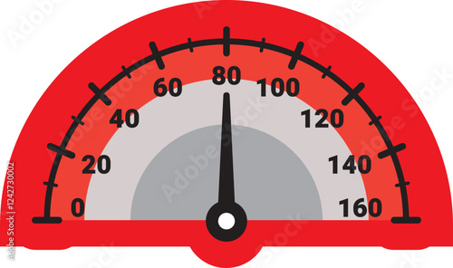 Illustration Of Gauge Indicator, Speedomeer, Odometer