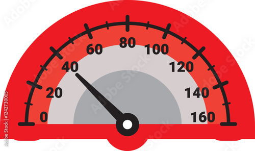 Illustration Of Gauge Indicator, Speedomeer, Odometer
