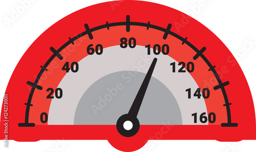 Illustration Of Gauge Indicator, Speedomeer, Odometer