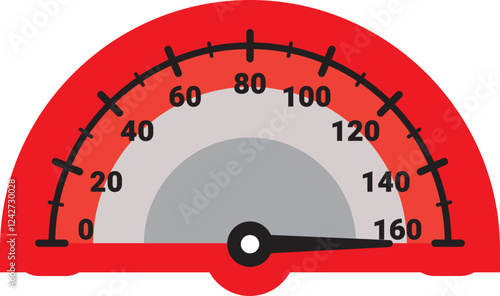 Illustration Of Gauge Indicator, Speedomeer, Odometer
