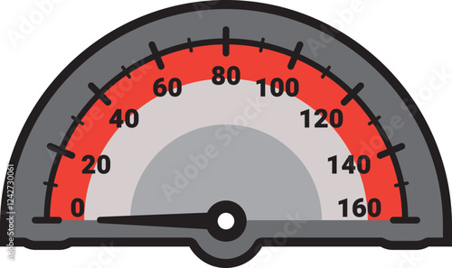 Illustration Of Gauge Indicator, Speedomeer, Odometer