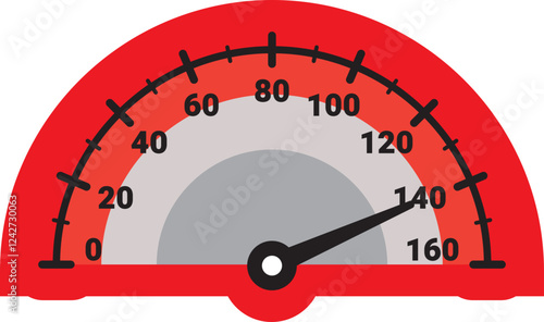 Illustration Of Gauge Indicator, Speedomeer, Odometer