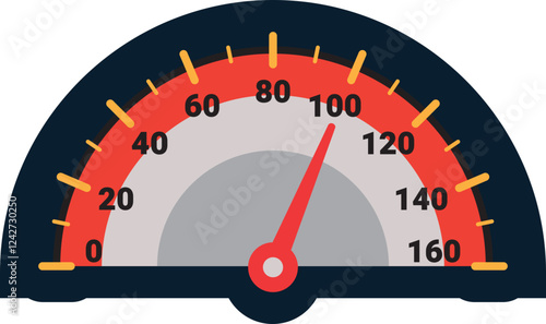 Illustration Of Gauge Indicator, Speedomeer, Odometer
