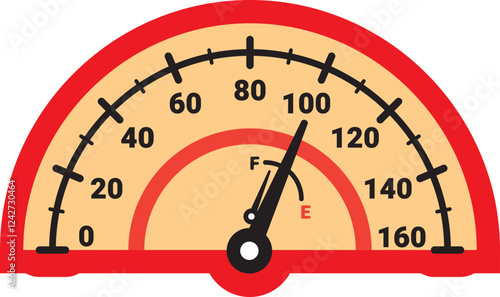 Illustration Of Gauge Indicator, Speedomeer, Odometer