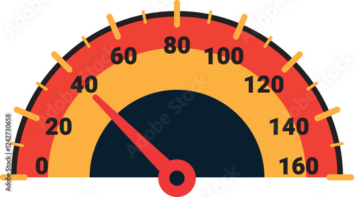 Illustration Of Gauge Indicator, Speedomeer, Odometer