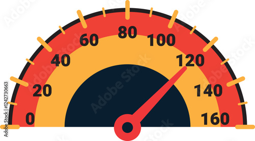 Illustration Of Gauge Indicator, Speedomeer, Odometer