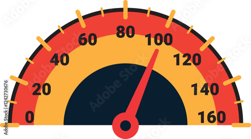 Illustration Of Gauge Indicator, Speedomeer, Odometer