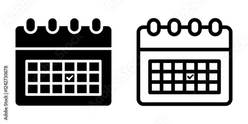 Calendar icon set. flat illustration of vector icon on white background
