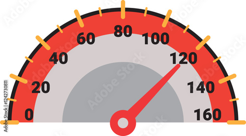 Illustration Of Gauge Indicator, Speedomeer, Odometer
