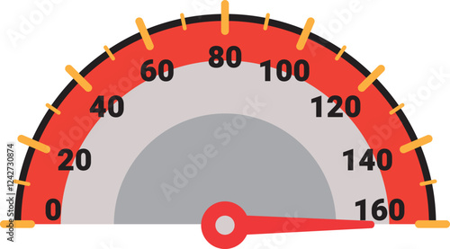 Illustration Of Gauge Indicator, Speedomeer, Odometer