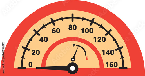 Illustration Of Gauge Indicator, Speedomeer, Odometer