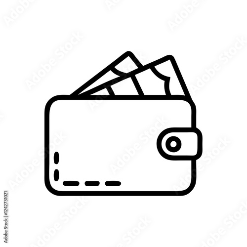 A minimalistic wallet icon with visible banknotes, representing financial deals, savings, and cashback rewards.