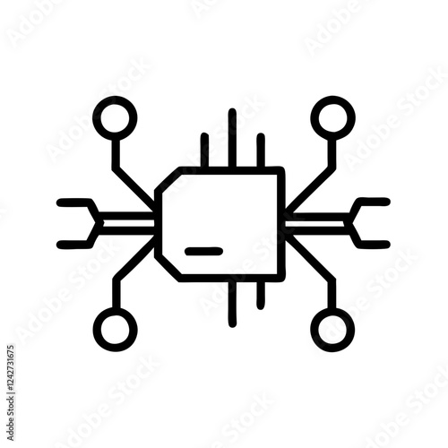 A simplified circuit board design, symbolizing technology products and electronics sales.