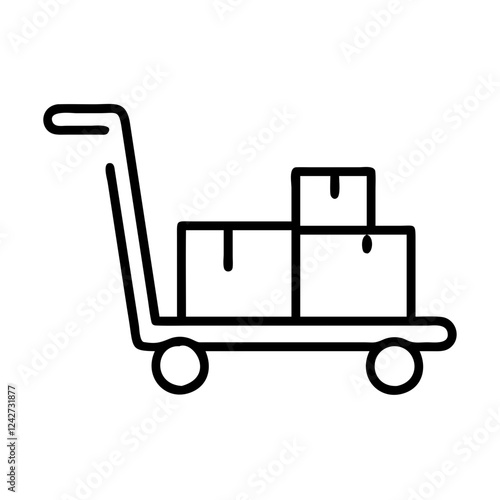 A shopping cart loaded with boxes, symbolizing bulk shopping or delivery services during sales.