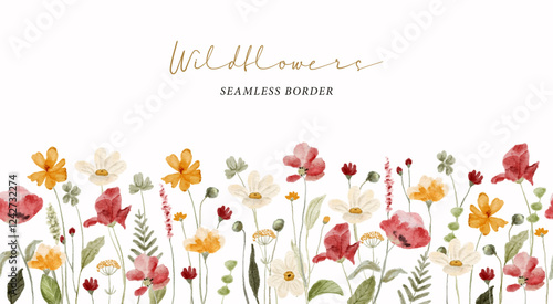beautiful floral seamless border