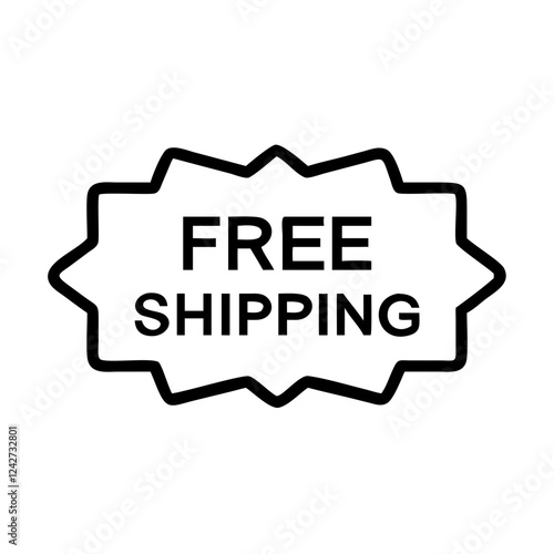 Free shipping label icon, ideal for marketing promotions and e-commerce businesses.