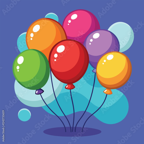 Wallpaper Mural Colorful Balloons Clipart – Cartoon Style Vector Illustration Torontodigital.ca