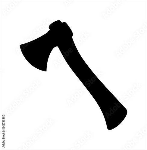 Silhouette of wood old axe vector icon sign illustration design.