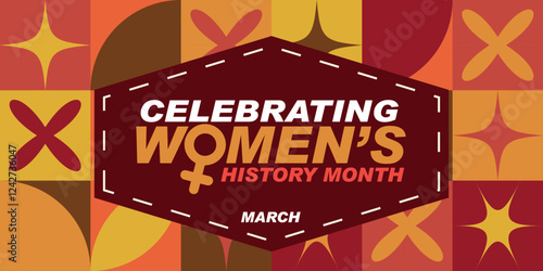 Celebrate Women's History Month in March, to women’s contribution to history, Women's rights, Poster, postcard, banner