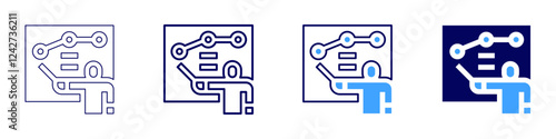 Pattern recognition icon in 4 different styles. Thin Line, Line, Bold, and Bold Line. Duotone style. Editable stroke