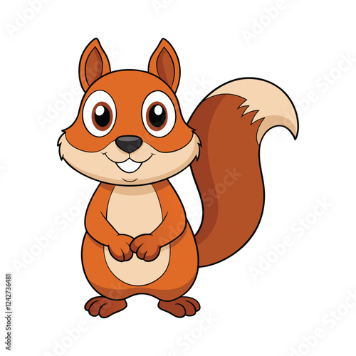 Color vector outline Illustration of a Squirrel