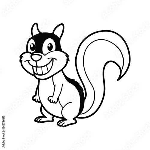 Vector Silhouette Illustration of a Squirrel