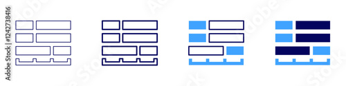 Waste analysis icon in 4 different styles. Thin Line, Line, Bold, and Bold Line. Duotone style. Editable stroke