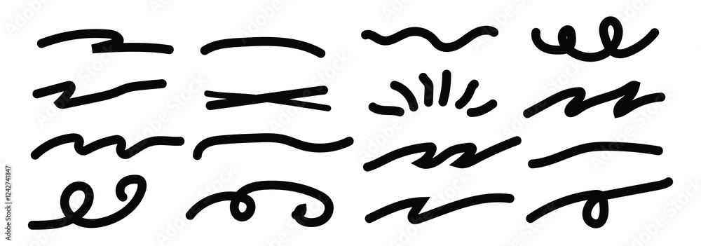 brush scribble underline. Set of brush crayon highlight underline symbol collection. Marker pen line highlight swoosh stroke. Squiggle brush scribble underline. Vector underline set
brush scribble underline. Set of brush crayon highlight underline symbol collection. Marker pen line highlight swoosh stroke. Squiggle brush scribble underline. Vector underline set