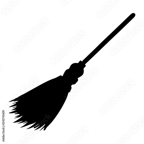 Broom silhouette vector icon sign symbol illustration design.
