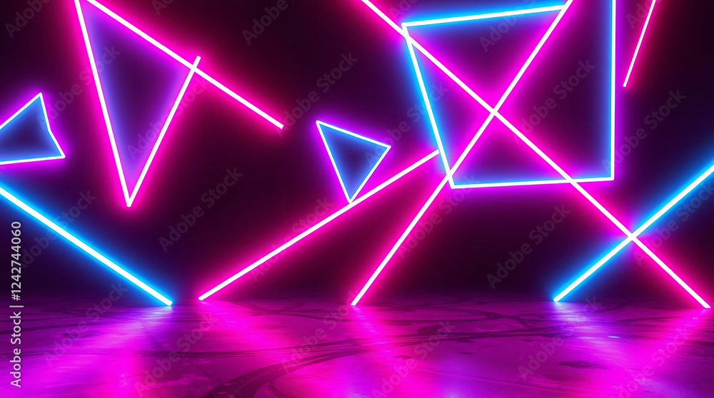 Futuristic Neon Gaming Cyberpunk Banner – Glowing Geometric Abstract Design for Advertising & Promotion Futuristic Neon Gaming Cyberpunk Banner – Glowing Geometric Abstract Design for Advertising & Promotion