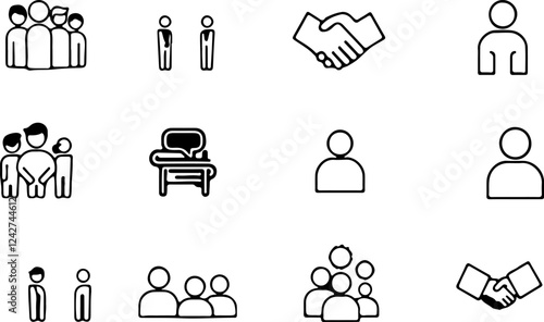business management icons set