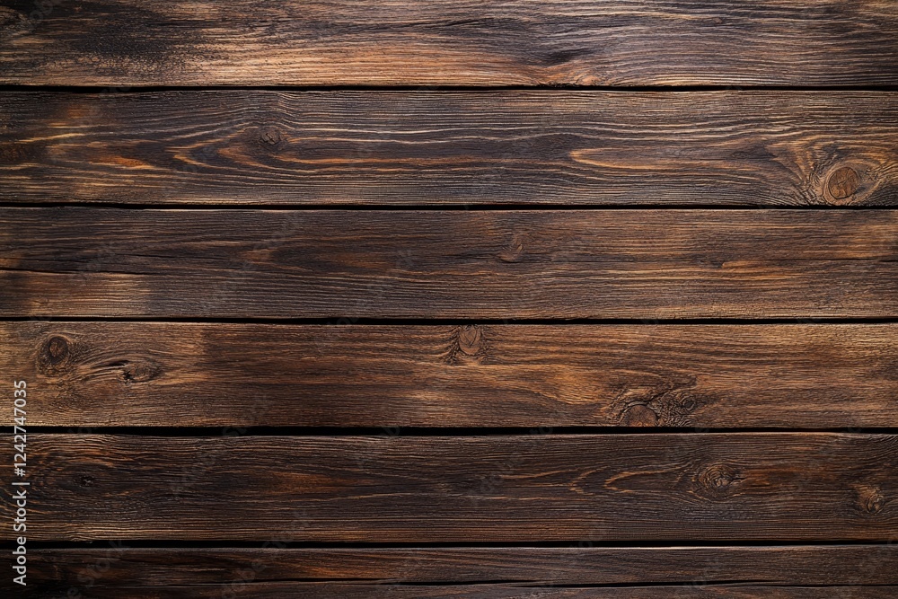 Fototapeta premium Dark brown wood planks background texture (6)