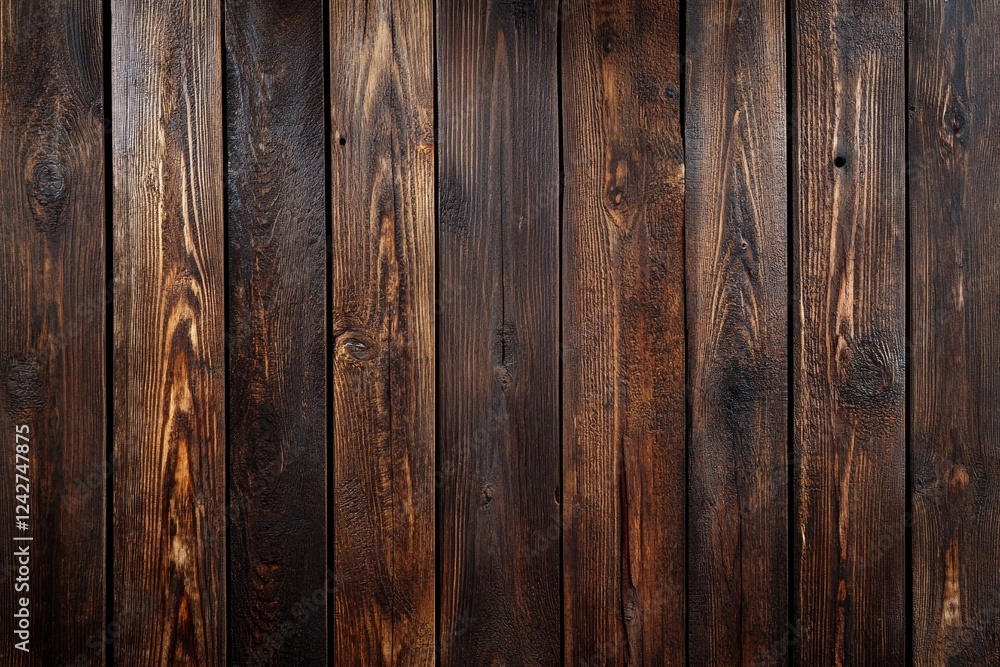 Naklejka premium Dark wood planks background texture, vertical, rustic, barn