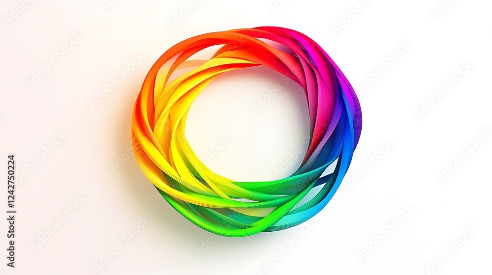 Visual depiction of a Lorenz attractor in vivid rainbow colors isolated on white Visual depiction of a Lorenz attractor in vivid rainbow colors isolated on white