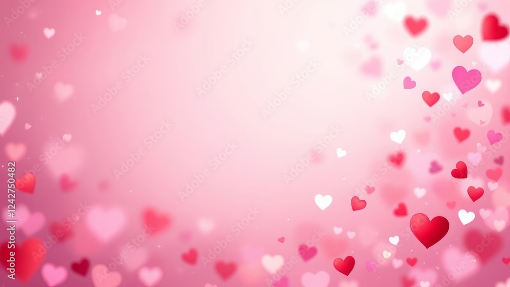 Happy Valentine's Day pink background with hearts Happy Valentine's Day pink background with hearts