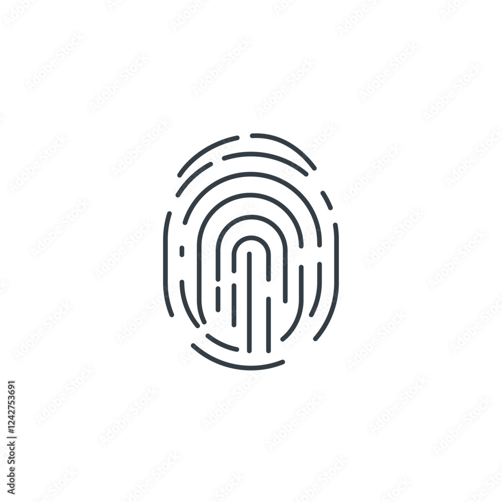 Fingerprint icon symbol vector illustration isolated on white background Fingerprint icon symbol vector illustration isolated on white background